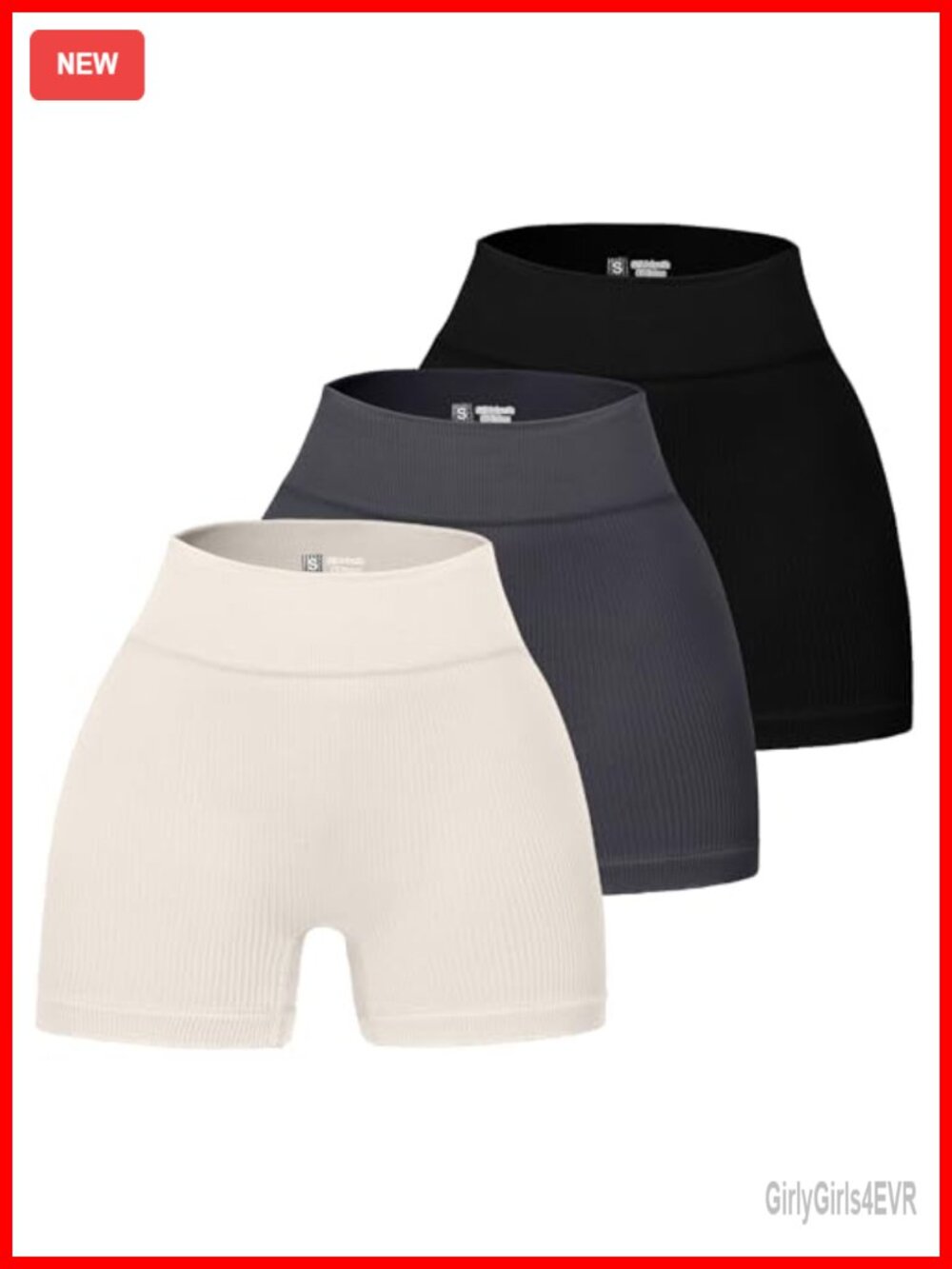 Ribbed Seamless Workout Shorts High Waist Yoga Gym Athletic